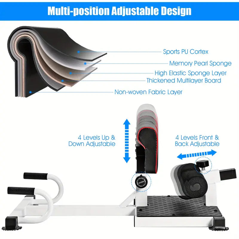 Multifunction Squat & Hip Machine - Adjustable Sit-Up Exercise Set