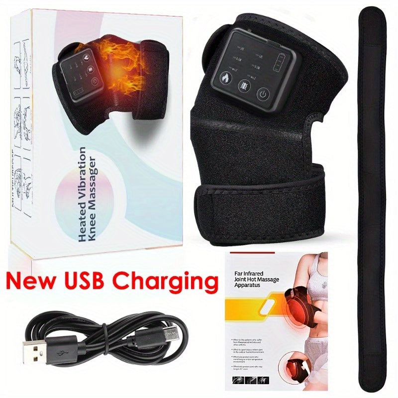 Electric Heating Knee Pad – Cordless Joint Hot Compress Massager(Black)-3
