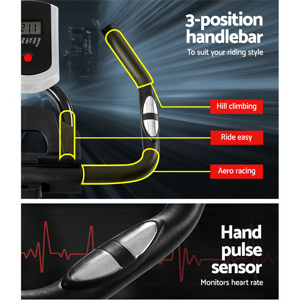 NNEDSZ Spin Exercise Bike Cycling Fitness Commercial Home Workout Gym Black-4