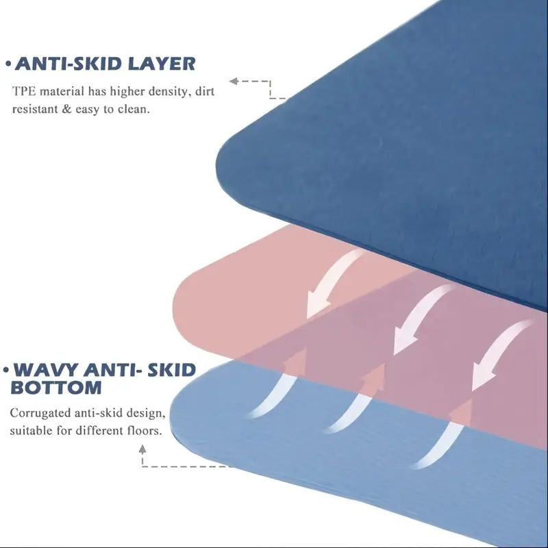 NNEDSZ Yoga Mat Exercise Workout Mats Fitness Mat for Home Gym Blue 8mm