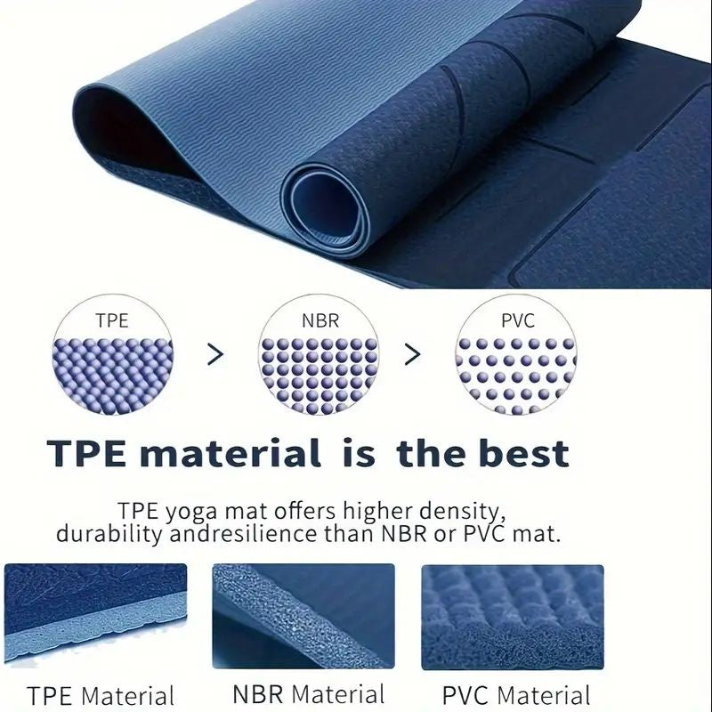 NNEDSZ Yoga Mat Exercise Workout Mats Fitness Mat for Home Gym Blue 8mm