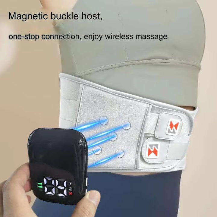 NNEDSZ Dark Blue Wireless Heated Waist Massager with Lumbar Support - Smart Back Pain Relief Device-4