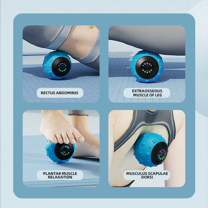 NNEDSZ Black Vibrating Massage Ball - Deep Tissue Muscle Relaxation & Recovery Tool - Portable Electric Massager with USB Rechargeable Design-4