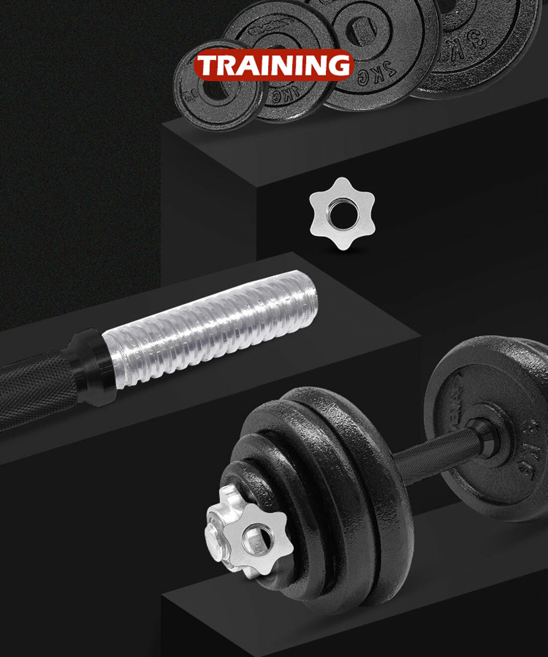 Dumbbell Set Weight Dumbbells Home Gym Training Fitness Barbell Equipment Case