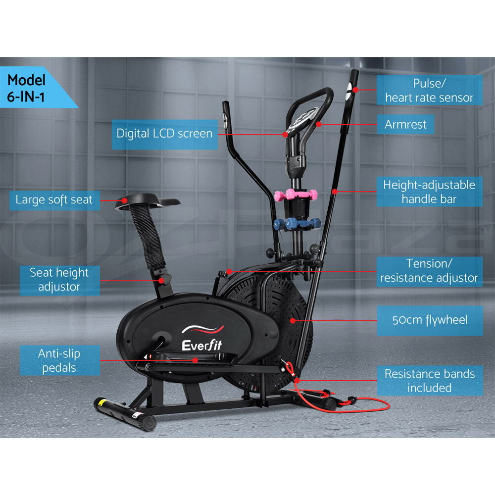 Everfit Elliptical Cross Trainer Exercise Bike Bicycle Home Gym Fitness Training