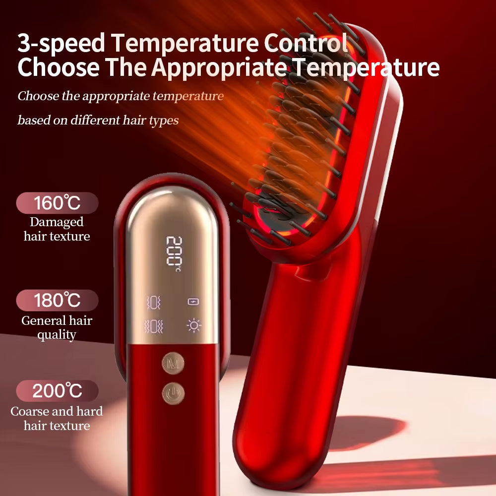 Red Light Brush Electric Hair Scalp Massager Vibration Relax Red Light Head Hair Brush Scalp Massager Infrared Hair Brush Beauty