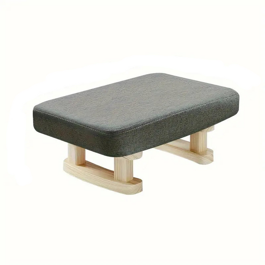 Retro Charm Wooden Footstool - Grey-0