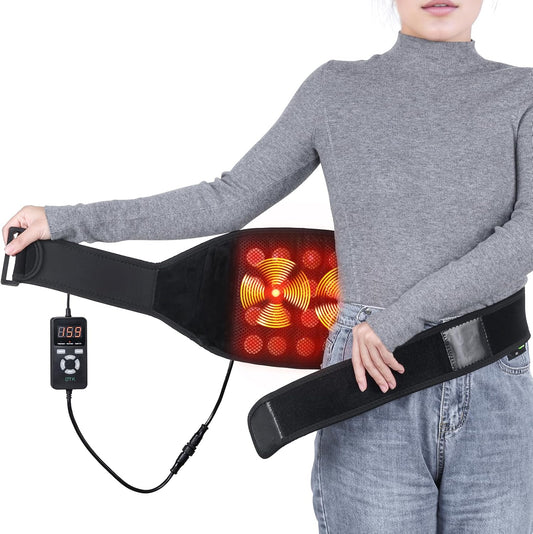 Heating Pad with Vibration for Lower Back, Heated Waist Wrap with Strap-55Inch. 3 Vibration Modes, Smart Controller, Hot Enough (103℉-159℉), Auto Shut Off, XL/XXL