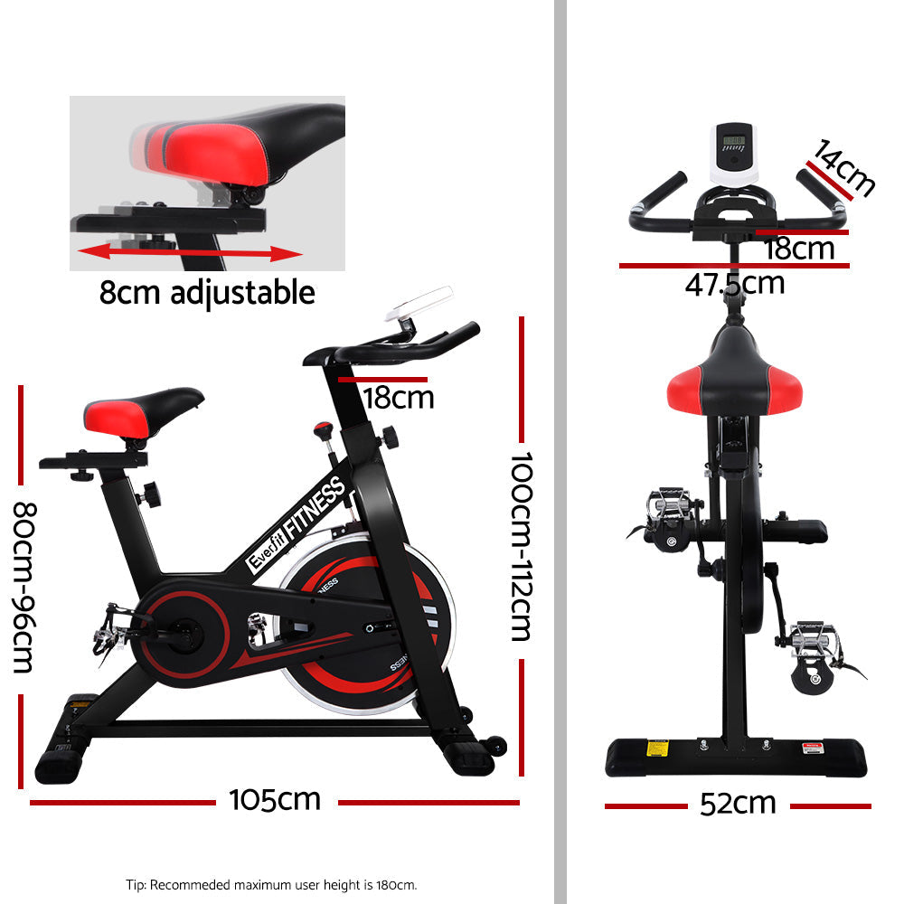NNEDSZ Spin Exercise Bike Cycling Fitness Commercial Home Workout Gym Black