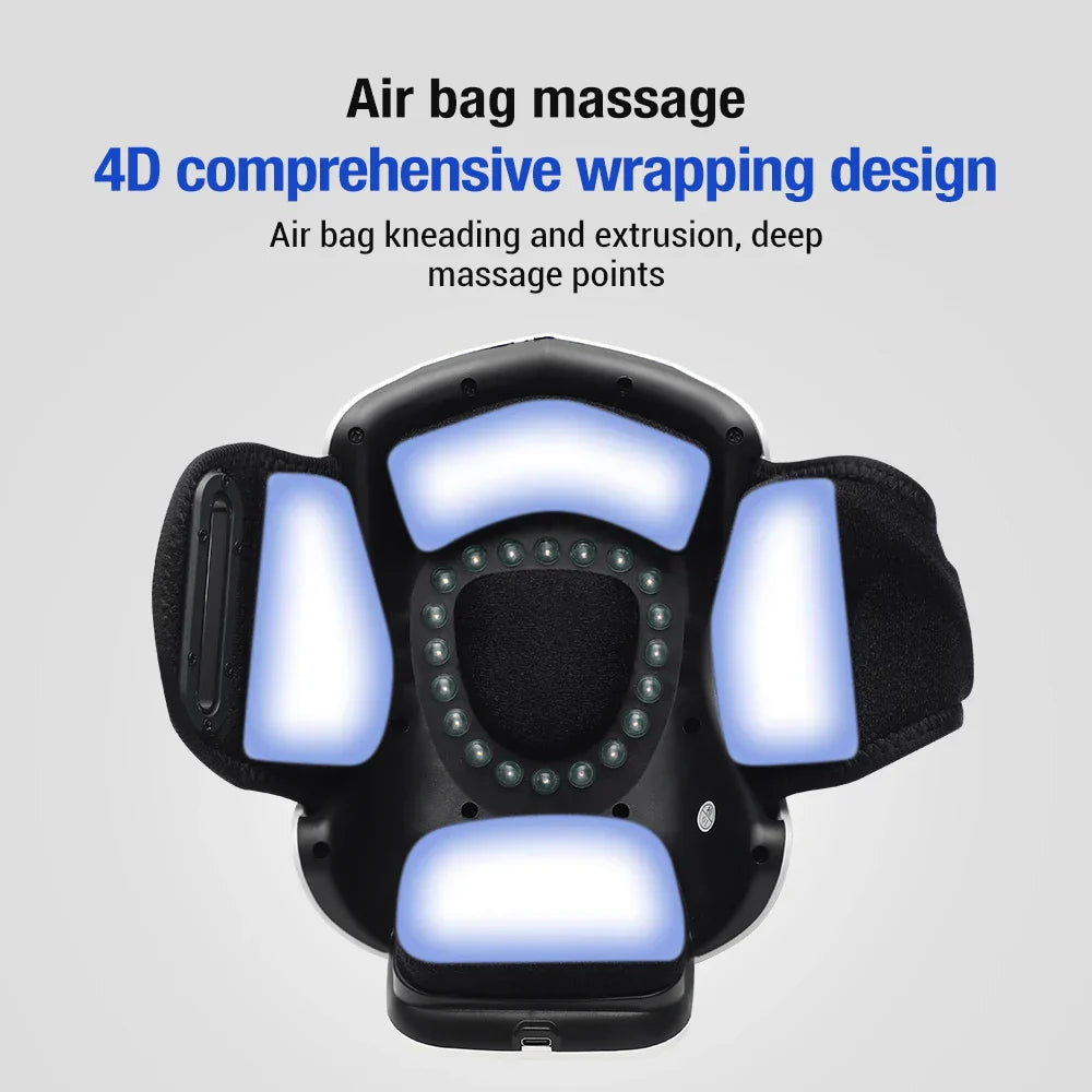 Smart Heated Knee Massager Infrared Therapy & Vibration White