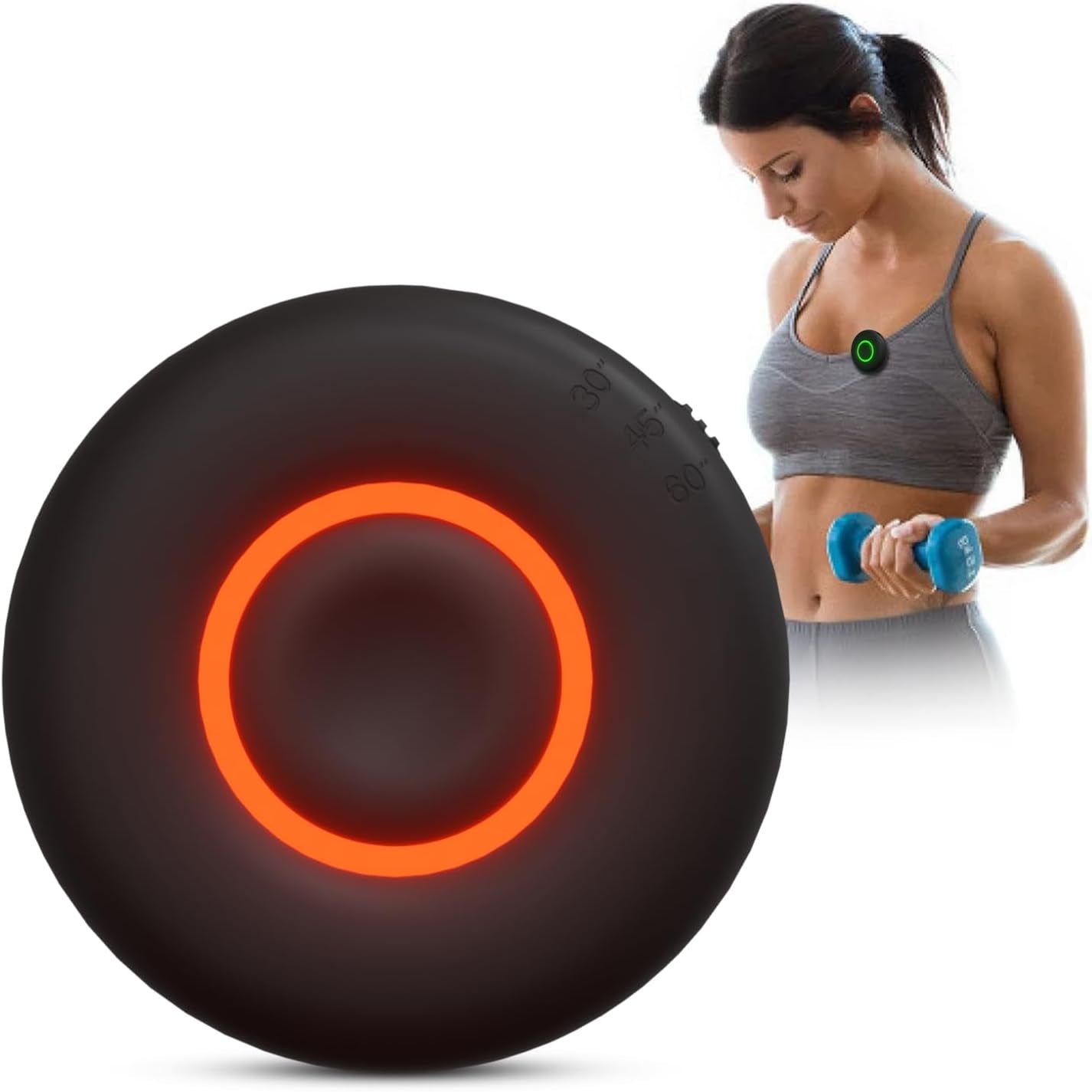 Rest Time Fitness Timer - Countdown Gym Timer and Stopwatch, Vibrating, Compact Design, Rechargeable Battery