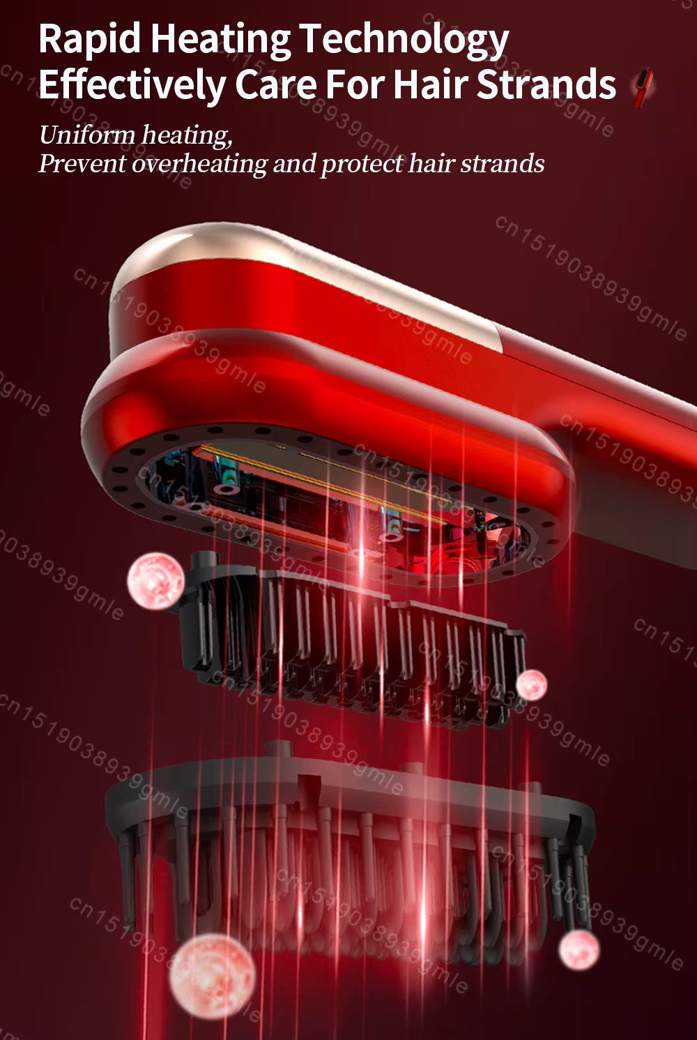 Red Light Brush Electric Hair Scalp Massager Vibration Relax Red Light Head Hair Brush Scalp Massager Infrared Hair Brush Beauty