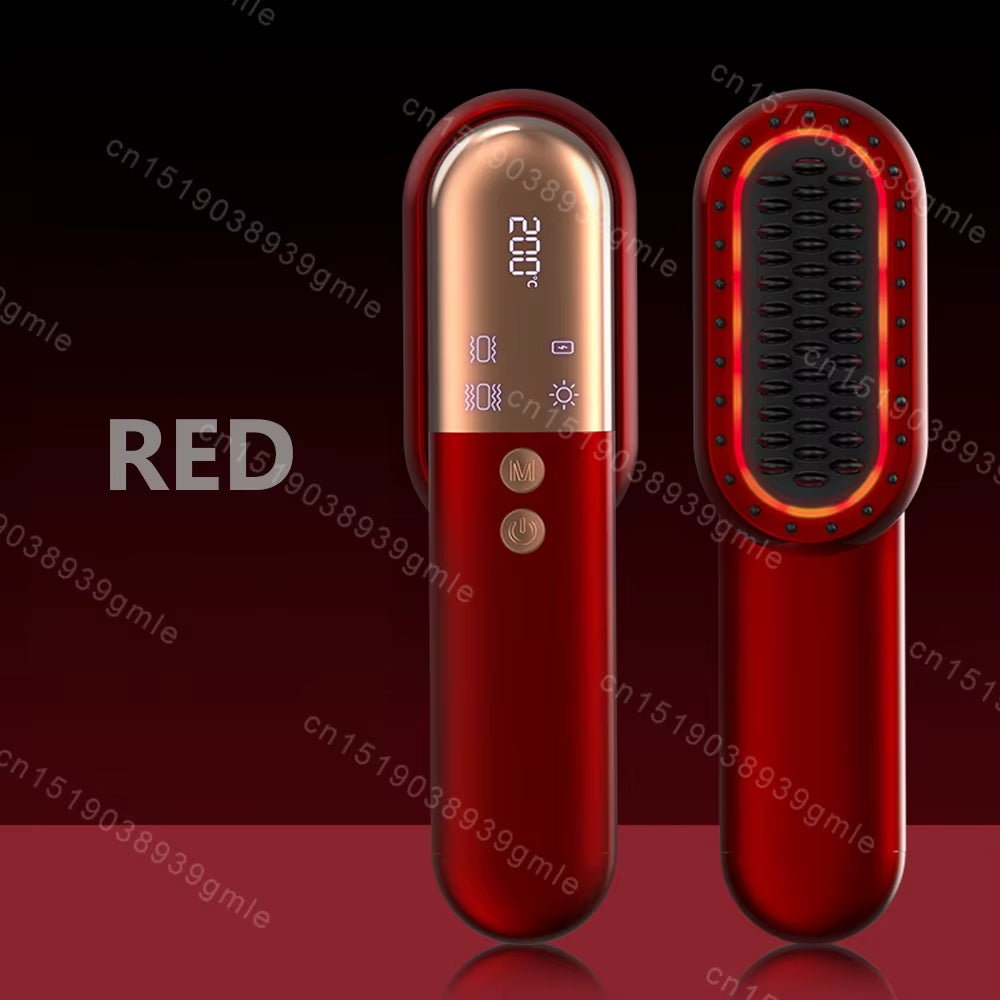 Red Light Brush Electric Hair Scalp Massager Vibration Relax Red Light Head Hair Brush Scalp Massager Infrared Hair Brush Beauty