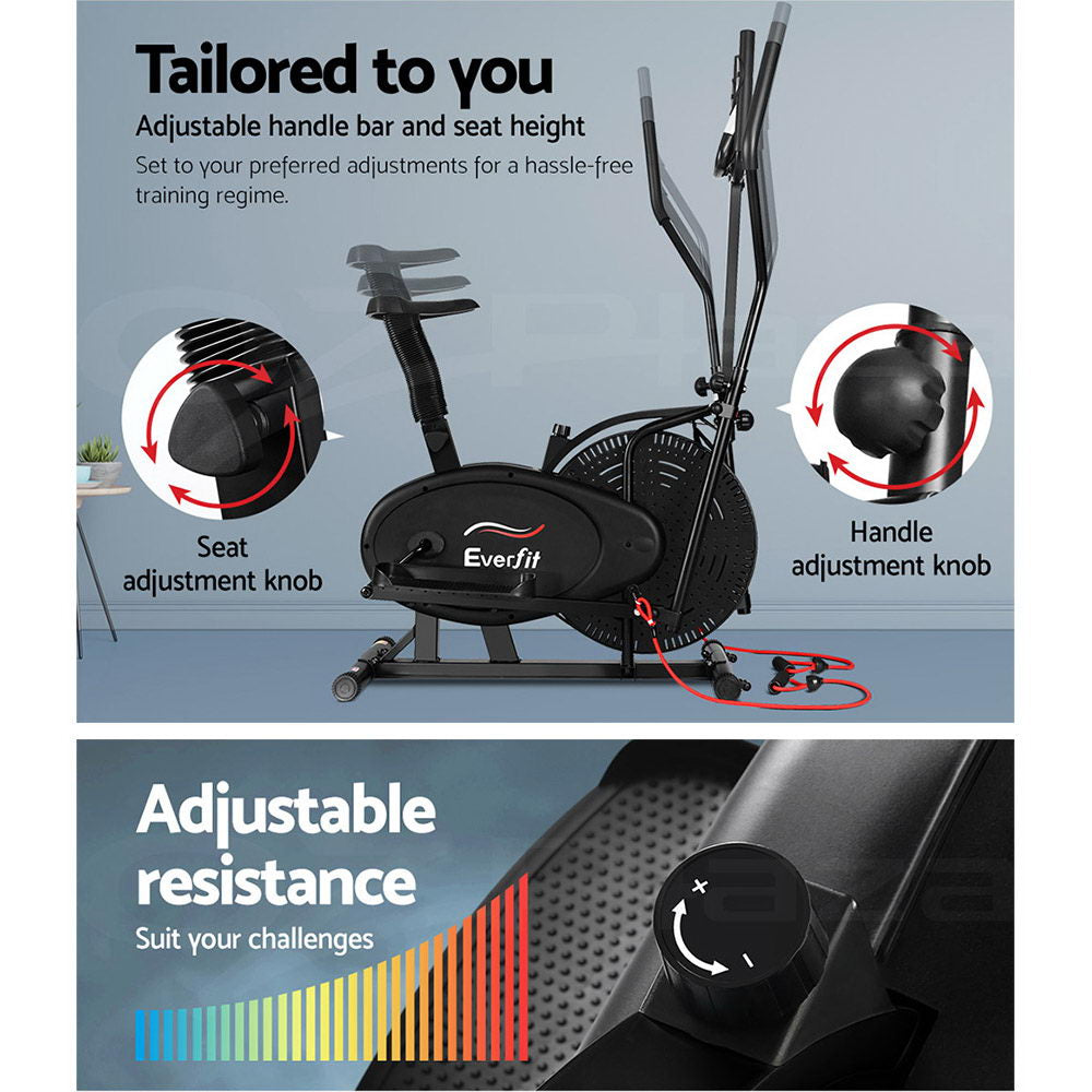 Everfit Elliptical Cross Trainer Exercise Bike Bicycle Home Gym Fitness Training