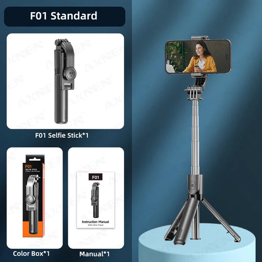 Bluetooth Selfie Stick Tripod Desktop Stand, Phone Holder, Wireless Remote Shutter, for Iphone Android, Option with Fill Light