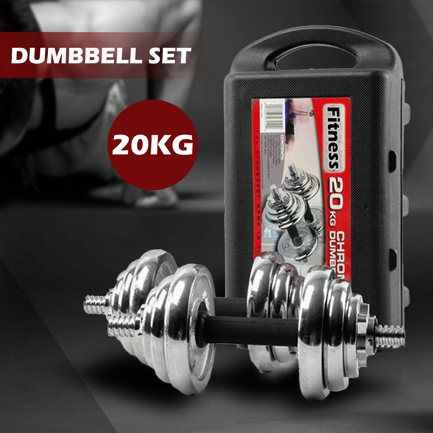 Dumbbell Set Weight Dumbbells Home Gym Training Fitness Barbell Equipment Case